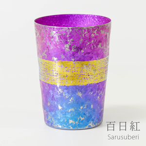 チタン二重タンブラー 木肌 ビアロック (百日紅) 400ml