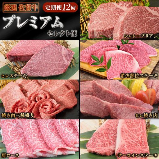 [スピード発送][特選定期便 全12回]佐賀牛 プレミアムセレクト便[合計 23.4kg](H085198)