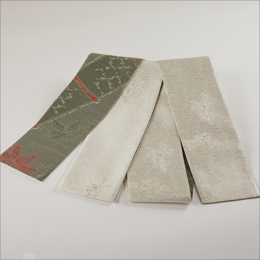 丹後帯　半幅帯「波にうさぎ（２匹入）」