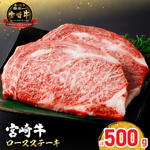 [令和8年11月配送]牛肉 宮崎牛 ロースステーキ (250g×2枚) 500g_CC66-25-11