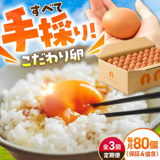 [3回定期便]あっぱれ卵 80個 /いとう養鶏場 [UAQ003] 卵