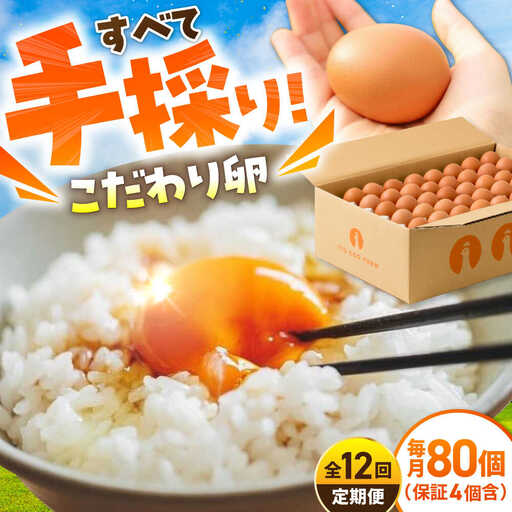 【12回定期便】あっぱれ卵 80個 /いとう養鶏場 [UAQ005] 卵