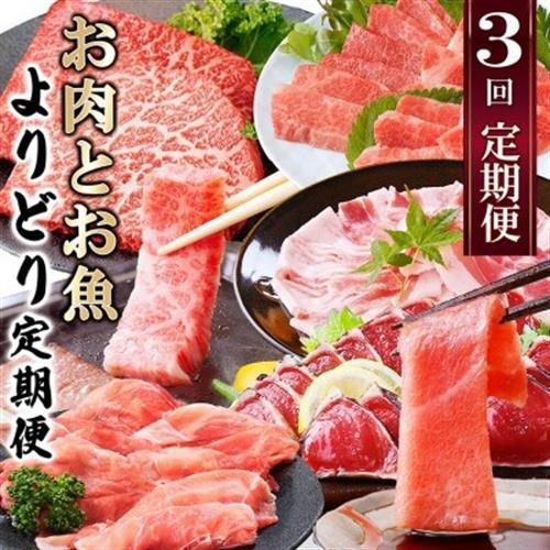 定期便3回配送　お肉とお魚よりどり定期便 LL-6016_肉 ハンバーグ 牛肉   肉 焼肉 牛肉 やきにく ヤキニク バーベキュー  肉 黒毛和牛 牛肉   肉 焼肉 豚肉 やきにく ヤキニク バーベキュー  肉  豚肉   肉 ハンバーグ 豚肉   魚介・海産物 カツオ 鮮魚 かつお 鰹  魚介・海産物 マグロ 鮮魚 まぐろ 鮪  定期便 定期便  _【配送不可地域：離島】【1498567】