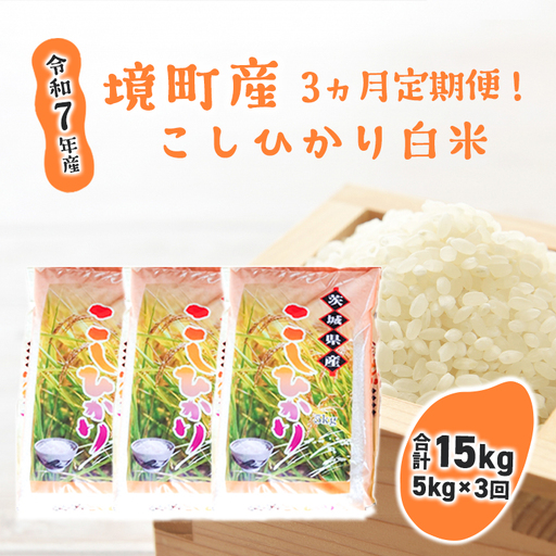 米 コシヒカリ 令和7年産 3ヶ月定期便 5kg×3回