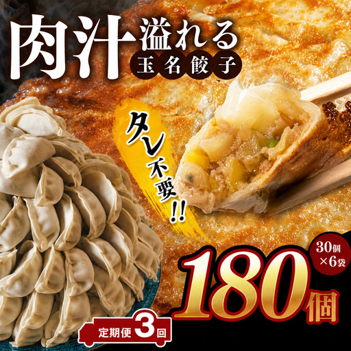 【 定期便 3回 】玉名餃子 180個 （30個×6袋）