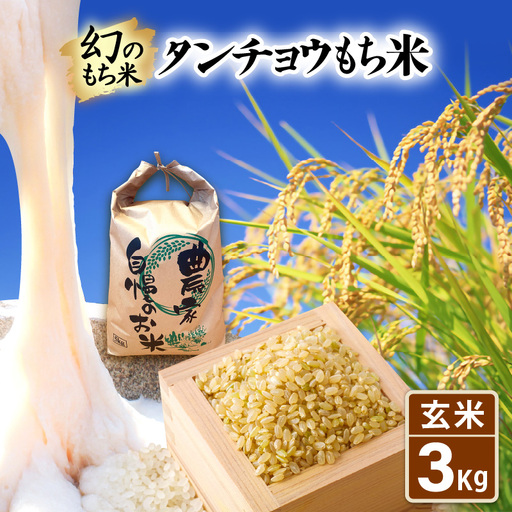 【先行予約】令和8年産 新米  幻のもち米 タンチョウ もち米 3kg（玄米）【10月中旬以降発送】 [e35-a059]