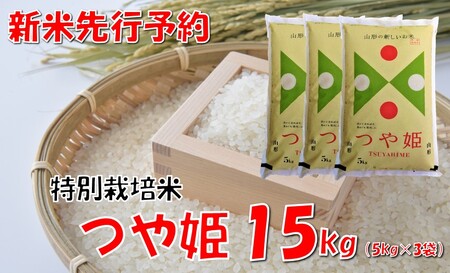 【令和８年新米  先行予約】山形県小国町産 つや姫15kg（5kg×3袋）　小国米穀商業協同組合