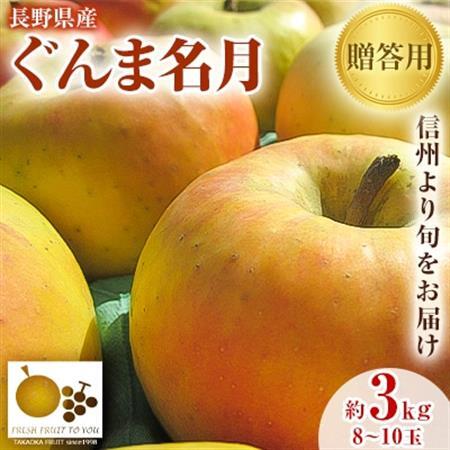 2026年発送「産地より信州中野の旬をお届け」 長野県産ぐんま名月 贈答用 約3kg