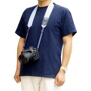 [尾道帆布]X[真田紐]40mm幅 一眼レフ用ネックストラップ(水色)[尾道 帆布鞄 彩工房]