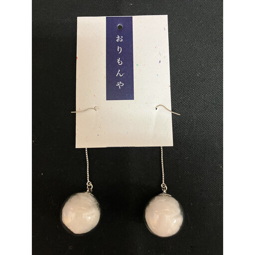 伯州綿ピアス×シルバー×白(伯州綿色)