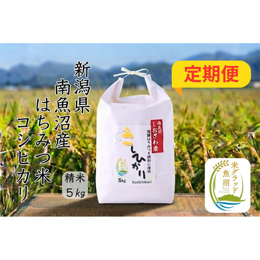 【令和8年産 新米】【定期便】新潟県南魚沼産（塩沢地区）はちみつ米コシヒカリ5kg×3か月※蜂蜜発酵液肥料栽培