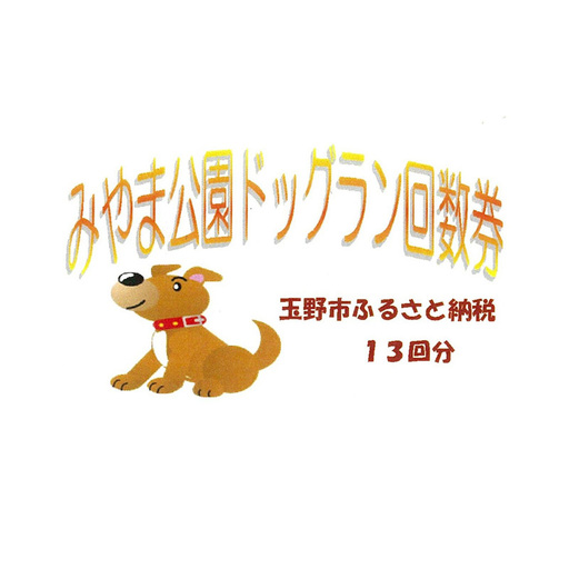 みやま公園 ドッグラン 回数券 13回分 チケット 体験 岡山県 玉野市