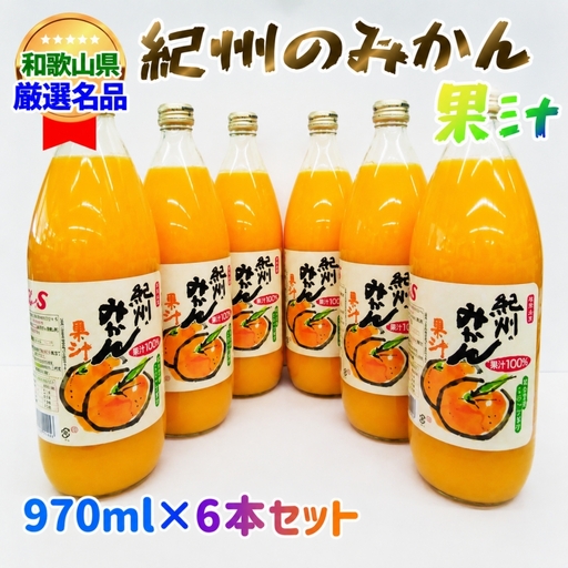紀州のみかん果汁（和歌山県産） 970ml×6本セット【KF6】【frks100-m-6】