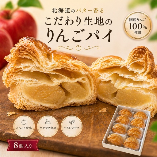 【予約受付】りんごパイ 8個セット アップルパイ【ysn110-set-appl-8A】