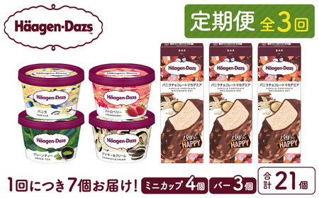[全3回定期便・連続]ハーゲンダッツ『ミニカップ&バーセット(合計21個)』アイスクリーム アイス スイーツ デザート