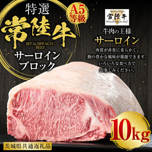 【特選】常陸牛（ひたちぎゅう）A5等級 サーロインブロック 10kg（茨城県共通返礼品 茨城県産）