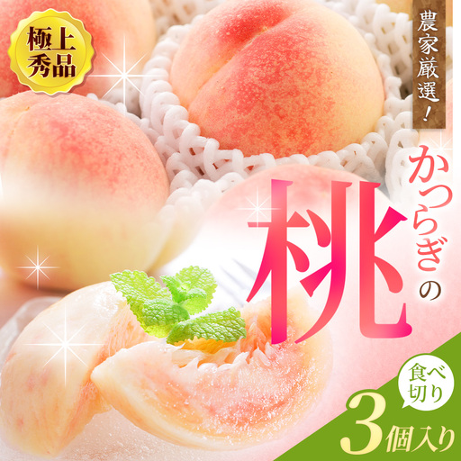[先行予約][厳選]あふれる果汁で口いっぱい! 食べきりサイズ 和歌山県産 桃 3玉 [2027年6月20日頃〜順次発送予定](お届け日指定不可)/ 和歌山 桃 モモ フルーツ もも 白桃 果物 くだもの[kgr002]