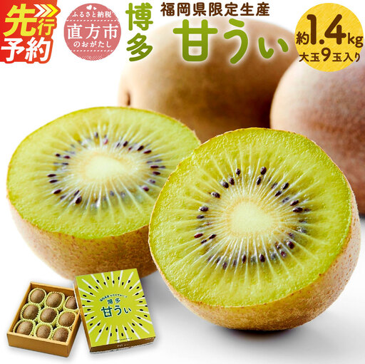 福岡県産 博多 甘うぃ 約1.4kg 大玉9玉入り[2026年10月下旬〜11月下旬発送] ※北海道・沖縄・離島配送不可
