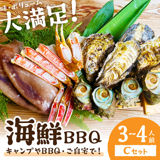 大満足!京丹後・海鮮BBQ Cセット 贅沢生ズワイガニ付き 4種11品(3〜4人前)(2026年4月中旬〜発送) 魚介類 さざえ カキ かき いか かに カニ ずわい蟹 ズワイ蟹 バーベキュー ばーべきゅー きゃんぷ アウトドア あうとどあ 冷凍