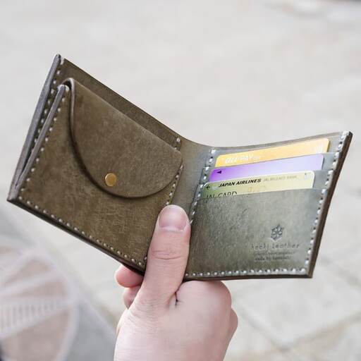 豊岡財布 Haaki Leather 二つ折財布 HLW301 グリージオ（HLW301）