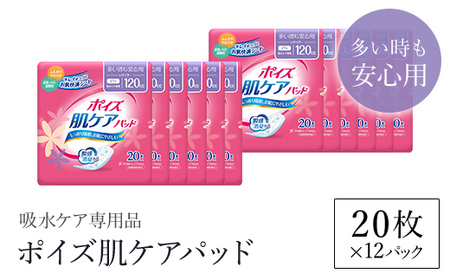 ＜吸水ケア専用品＞ポイズ肌ケアパッド 多い時も安心用 (20枚×12パック) ふるさと納税 福知山市 尿モレ 尿もれ 尿ケア専用品 尿ケア 尿漏れパッド 尿 瞬間消臭 吸水ポリマー 立体ギャザー さらさら素肌 消臭 ムレにくい ポイズ 吸水ケア 吸水 女性用 まとめ買い 日用品 消耗品 備蓄 防災 大容量 大人気 おすすめ 肌触り 日本製 たっぷり 防災用品 国産 クレシア 【fc-AS006-D】【日本製紙クレシア株式会社】