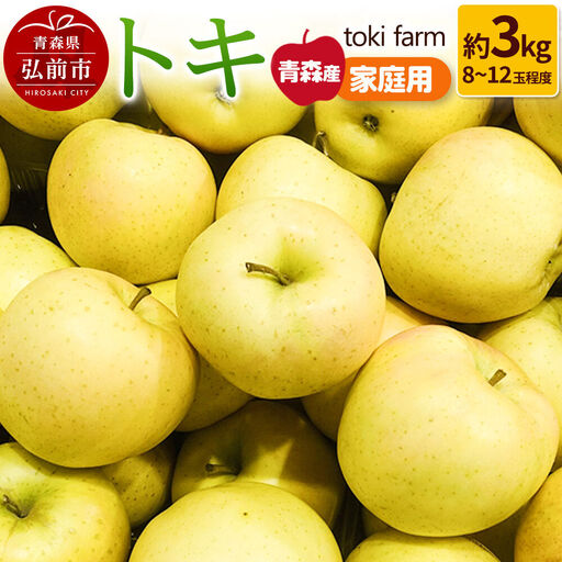 【26年9月中旬～クール便発送】りんご トキ 約3kg（8～12玉程度）家庭用 toki farm