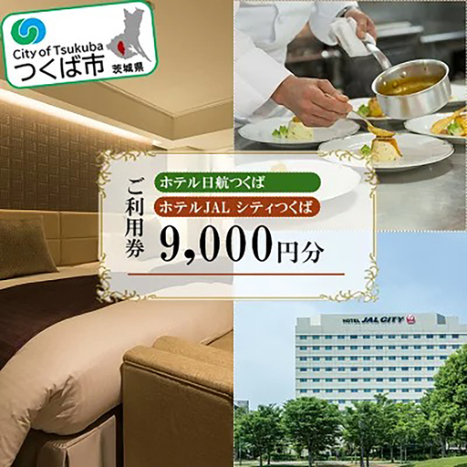 ホテル日航つくば・ホテルJAL シティつくばご利用券 9,000円分 宿泊券