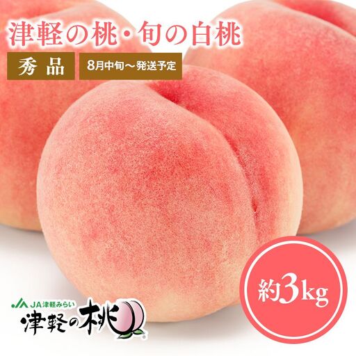 津軽の桃 旬の白桃 約3kg 秀品 [hi-0001-004]