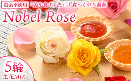 『美を食す』 Nobel Rose 生花MIX 5輪|通年出荷 食用バラ 薔薇