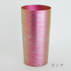 チタン二重タンブラー 白樺 大 (ピンク) 350ml