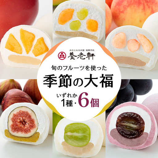 [期間限定]養老軒の季節の大福 6個入(1種類)│お楽しみ 夏 秋 人気 旬 フルーツ ふるーつ スイーツ 大福 和スイーツ おやつ おかし お菓子 和菓子