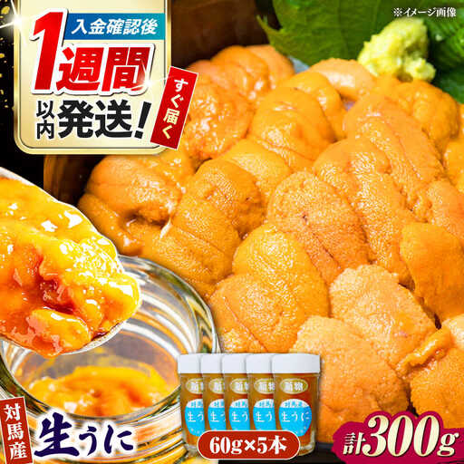 【1週間以内発送】対馬産 生うに 60g×5本 ウニ うに 刺身 雲丹 [WAA034] スピード発送 最速発送 最短発送
