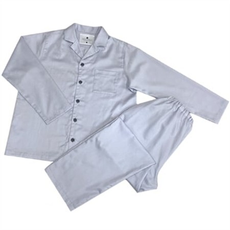【シングル】カバー掛・敷・枕＆パジャマ(男女兼用XSサイズ)4点セット　色シルバースカイ抗菌防臭加工【1215680】