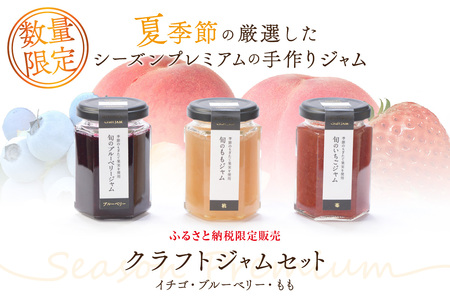浜田市の季節の旬果物を使ったクラフトジャムセット[限定](イチゴ・ブルーベリー・もも) 加工品 果物 フルーツ ジャム ギフト 自家製 国産 有機砂糖 イチゴ ブルーベリー もも パン ヨーグルト ドレッシング セット 詰め合わせ [187_1955]