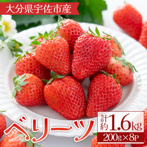 ＜10月1日から先行予約受付開始！＞＜2027年1月上旬～4月下旬の間に発送予定＞いちご(計約1.6kg・200g×8P)苺 イチゴ フルーツ 果物 くだもの 果実 ベリーツ【117900200】【Farm U.S.A.】