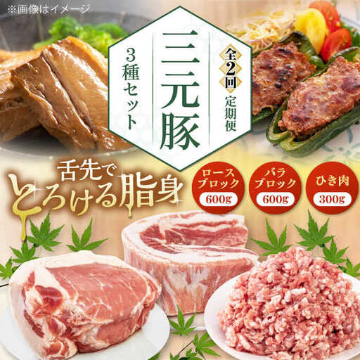 【全2回定期便】平田牧場 3種 セット 豚肉 詰め合わせ セット [AJAP046]