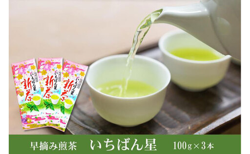 早摘み煎茶いちばん星100ｇ入×3本 (新茶 緑茶