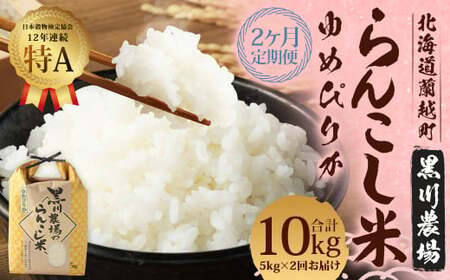 【2ヶ月定期便】 らんこし米 ゆめぴりか 5kg 合計 10kg （黒川農場）【2024年10月下旬発送開始】 お米 米 コメ 白米 精米 ご飯 北海道 蘭越町