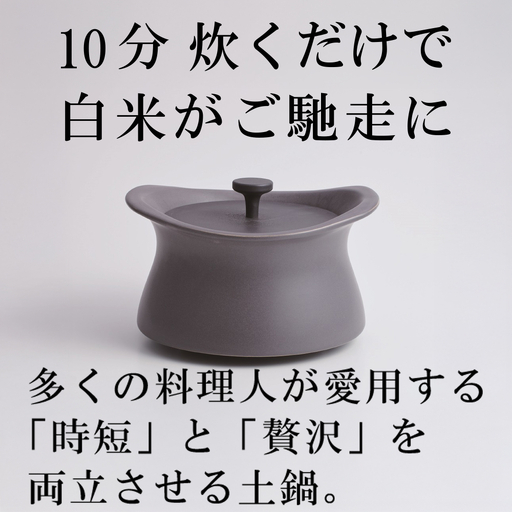 メディア露出多数「時短と贅沢」が両立する土鍋 best pot（ベストポット）20cm　アッシュグレー【送料無料】MOLATURA(モラトゥーラ)|炊飯 土鍋 無水鍋 焼き芋 ご飯 無水カレー ザワつく萬古焼