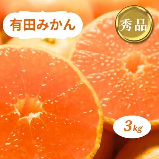 有田みかん 3kg 秀品【ミカン 有田みかん 和歌山 有田 秀品】※2026年10月中旬～2027年1月中旬頃に順次発送予定【smt007B】