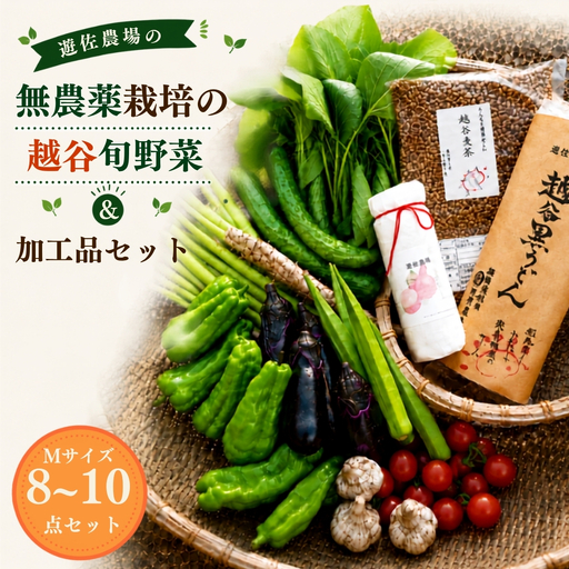 無農薬栽培の旬野菜&加工品セット M | 野菜 やさい 旬 新鮮 採れたて 産地直送 直送 お取り寄せ 安全 安心 地元 オーガニック野菜 季節野菜 旬野菜 詰合せ 循環農業 埼玉県 越谷市