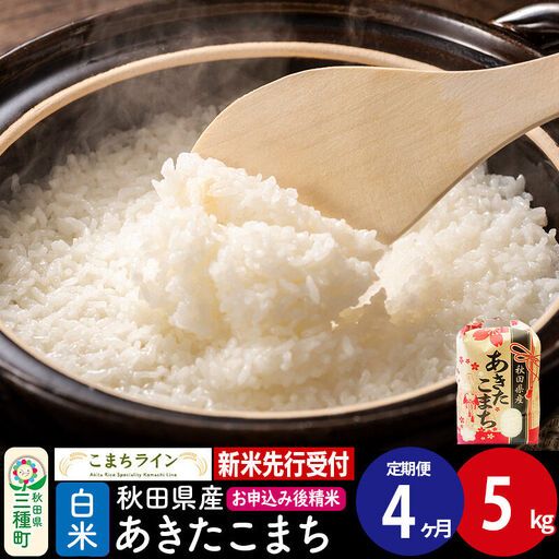 《新米》《定期便4ヶ月》【白米】あきたこまち 一等米 5kg 秋田県産 令和8年産 こまちライン