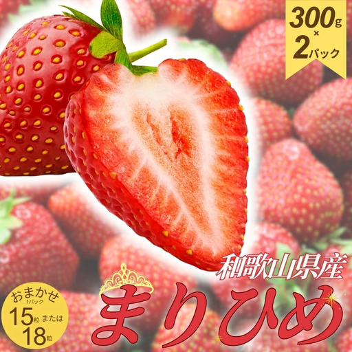 和歌山県産ブランドいちご「まりひめ」約300g×2パック入り【2027年3月上旬～3月下旬頃発送】【TM99】【TM92200-tec965A-3】