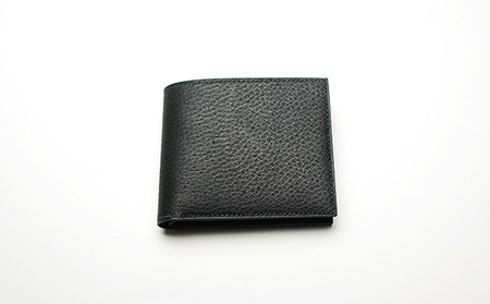 [GOMYO LEATHER]猪革 手縫い二つ折り財布(黒) ファッション小物