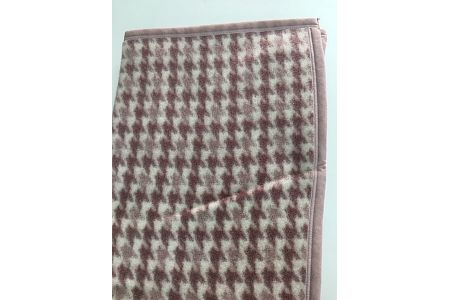 日本製ウール毛布 ひざ掛け(千鳥・ピンク系) [0480]