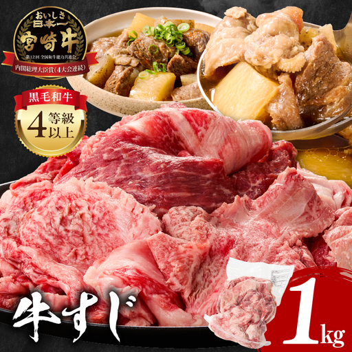 牛肉 牛すじ 牛肉[宮崎牛 1kg]