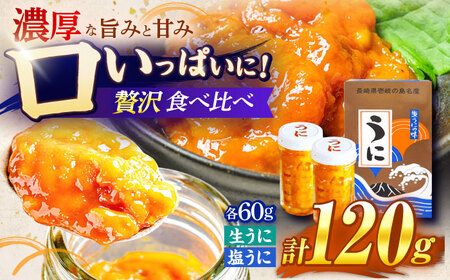 うに 食べ比べセット《壱岐市》【合同会社塚元】ムラサキウニ 生ウニ 塩ウニ 海産物 海鮮 ウニ  雲丹 珍味 冷凍配送 [JDR024]