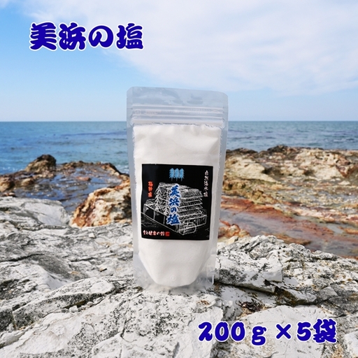 美浜の塩 1kg 200g×5袋 |天然塩 塩 食塩 ミネラル しお 天然 調味料 ソルト 海水塩 料理 味付 国産 おにぎり 愛知県 美浜町 食と健康の館 ※北海道・沖縄・離島への配送不可