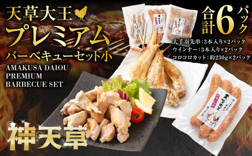 天草大王プレミアムバーベキューセット（小） 計6パック 天草大王 焼鳥 手羽先 串 ウインナー コロコロカット
