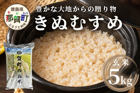 「令和6年産 新米 先行受付」 那賀町相生産 きぬむすめ 玄米 5kg 1袋 「2024年10月上旬より発送」 【徳島 那賀 国産 徳島県産 お米 こめ おこめ 米 ご飯 ごはん 玄米 5キロ 和食 おにぎり お弁当 おいしい 玄米 食べて応援 お取り寄せ 産地直送】YS-36